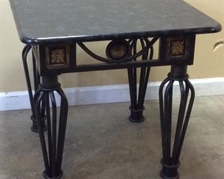 FAUX MARBLE TOP END TABLES