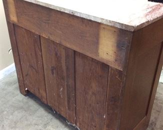 VTG. MARBLE TOP SIDEBOARD