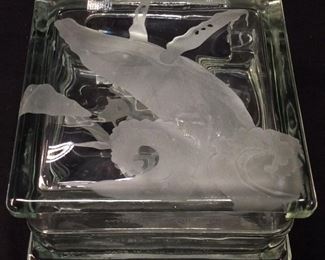 VTG. WEST GERMAN FROSTED GLASS WHALE