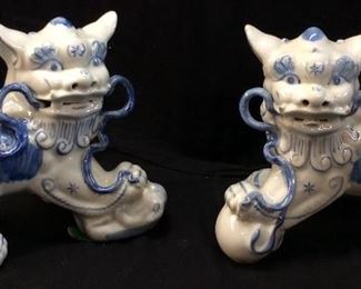 (2) FOO DOG FIGURINES