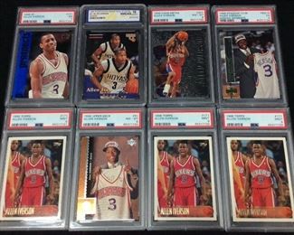 (8) ASSORTED 1996 ALLEN IVERSON GRADED NM MT 7 THRU 10