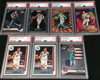 (7) ASSORTED 2020-2021 LAMELO BALL GRADED NM MT8 & MINT 9