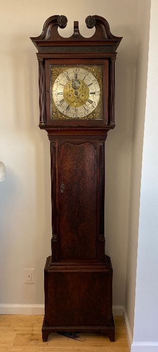 Standing Bolton English Antique 8 Day Wind Grandfather Clock 