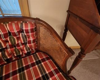 Mid Century Tufted Barrel Cane Chair (pair available)