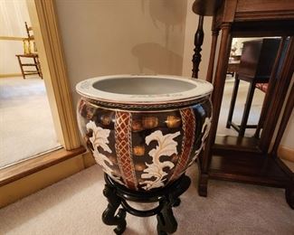 Hand Painted Fishbowl with Stand
