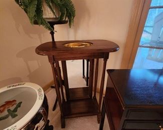 Vintage Gentleman's Valet Table with brass tray 