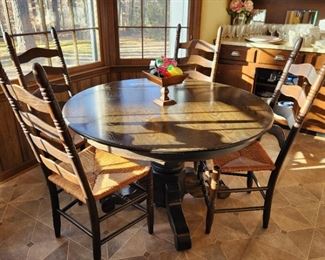 Dining Table and Ladderback Chairs