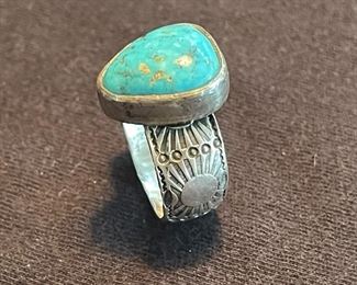 Turquoise rings and jewelry. https://www.liveauctioneers.com/catalog/274244