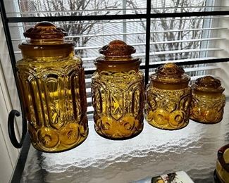 Amber Moon and Stars Canisters