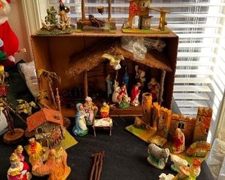 Antique Nativity Village made in Italy