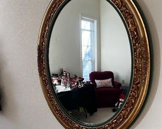 Oval Gold Leaf Mirror