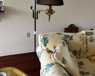 Electrified antique Iron and brass floor lamp