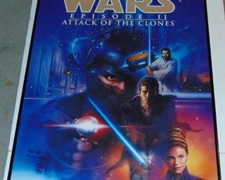 STAR WARS ATTACK of CLONES POSTER signed
