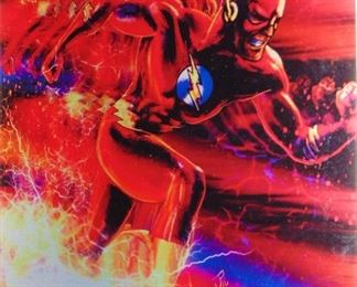 DC COMICS The FLASH SUPERHERO TIN ARTIST SIGNED - JERRY PESCE 