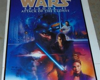 STAR WARS ATTACK of CLONES POSTER signed