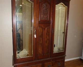 Large Vtg armoire with two mirrors on front