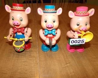 Vtg My Kids wind up pigs