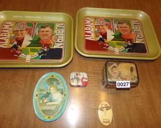 AU/UA Coca Cola trays and lipstick mirrors