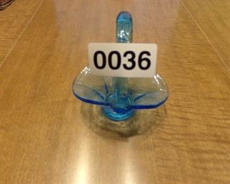 Aqua blue 4in mini handled bridal basket