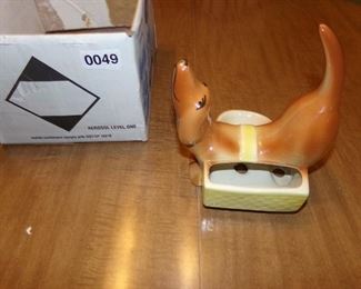 Mid-Century Dachshund ceramic valet/candy dish/planter