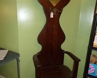 Antique tiger oak hall tree