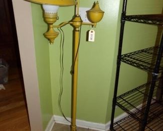 Mid-Century Goldenrod Toleware floor lamp needs new electrical