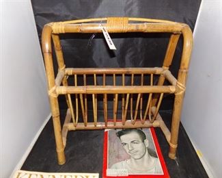 Mid Century Bamboo magazine rack