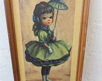 Vintage Maio Pig Eyes Girl High Button Shoes Print