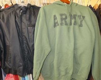 Black Members Only Jacket/ Army Sweatshirt