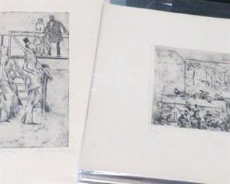 Pencil Signed, Georg Walter Rossner Engravings German Impressionism Berlin Secession Munich