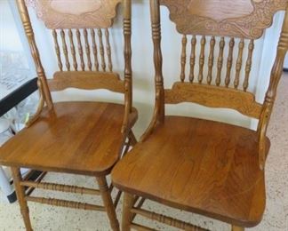 Set of 5 Oak Dining Chairs