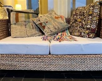 Loveseat with Down cushions-$300.  L-33", W-58", H-26"