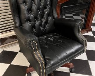 Leather Desk Chair- $150 L-24", W- 30", H-44"