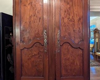 A large, stunning antique French armoire, with original brass pulls and hardware - very impressive in person!