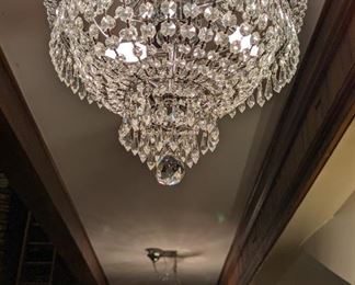Here's a pic of the pair of crystal chandeliers available.