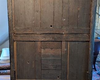 Rear shot of the antique French armoire - wonderful patin all around!