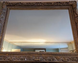 HUGE antique mirror, measuring 73" long x 55" tall!