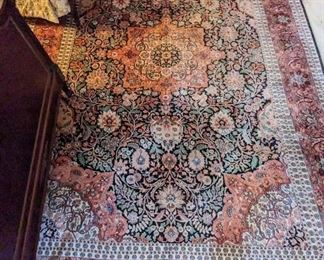 Gorgeous vintage Persian Tabriz silk/wool rug, measuring 11' x 7' 9".