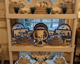 Close-up shot of the china sets available.