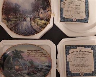 Thos. Kincaid commemorative plates with coa