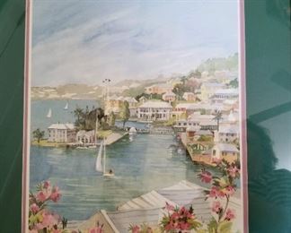Watercolor “St. George’s Harbor, Bermuda”, signed
