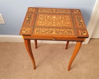 Inlaid marquetry table