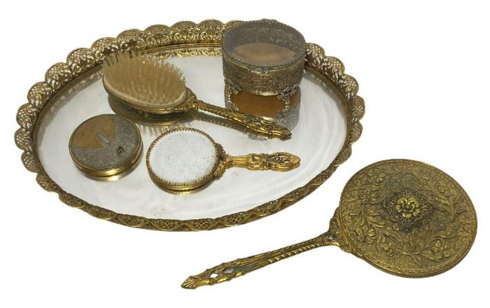 Vintage Mirror Vanity Set