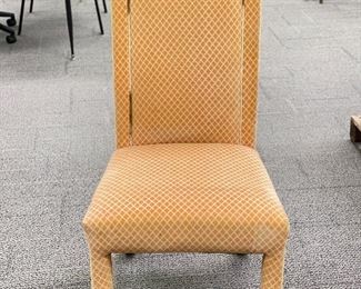 Set of 6 Upholstered Parsons Frame Dining Chairs. They Need Reupholstering. 