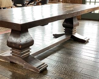 Custom-Designed Farmhouse Table. Measures 102" L x 43" W x 29.5" H with 27" Clearance. Photo 1 of 5. 