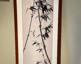 Pair of Chinese Embroideries on Silk. Each Measures 20" x 49"Framed; 12.5" x 39" Unframed. Photo 1 of 3.