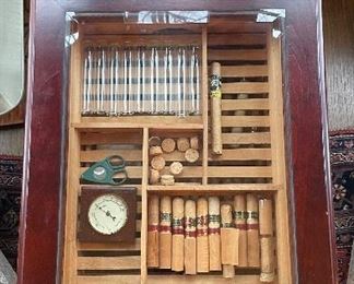 End Table Cigar Humidor. Measures 18 3/8" W x 18 3/8" D x 24" H. Photo 1 of 2. 