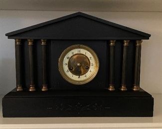 Antique Greek Revival Style Iron Mantle Clock. Photo 1 of 2. 