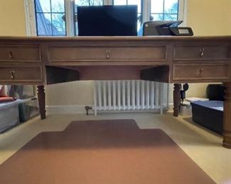 Custom-Built Leather Top Desk.  Measures 72" W x 36" x D. Photo 1 of 3.  