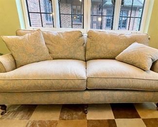 Lee Industries Damask Upholstered Loveseat. Measures 74" W x 38" D. Photo 1 of 2. 